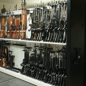 Forensic Firearm Lab Weapon Storage, Combat High Density Weapon Shelving