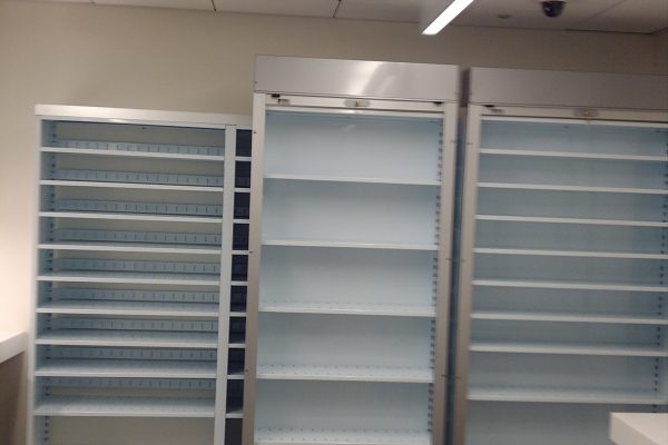 Security Doors on Lateral High Density Shelving System
