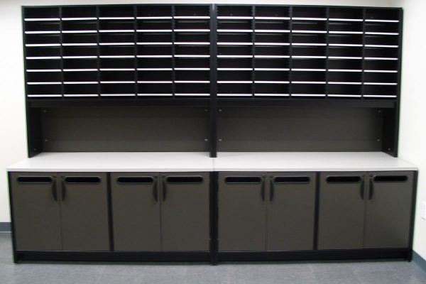 Mail Room Sorter and Rise with Console Table, Mailroom Furniture Design