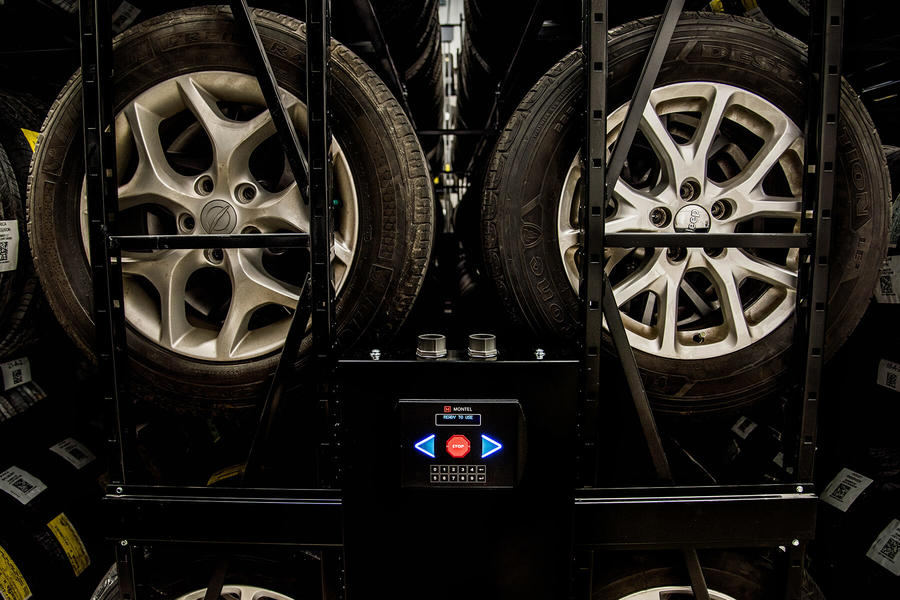 High Density Mobile Racking System for Tires