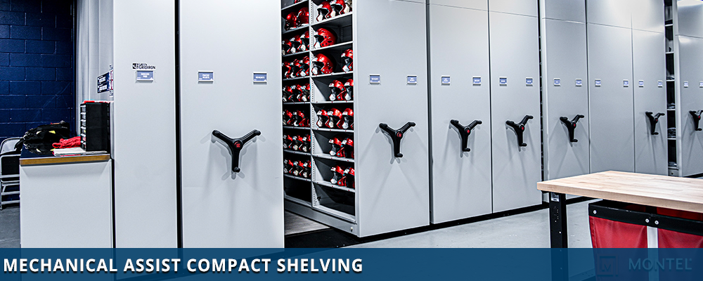 Mechanical Assist Compact Shelving - High Density Shelving Systems