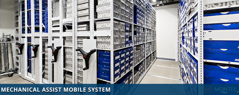 Mobile Shelving System - Mechanical Assist Mobile System