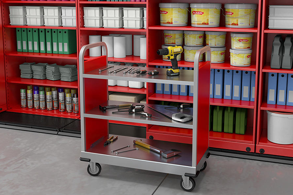 storage with casters, grab and go storage